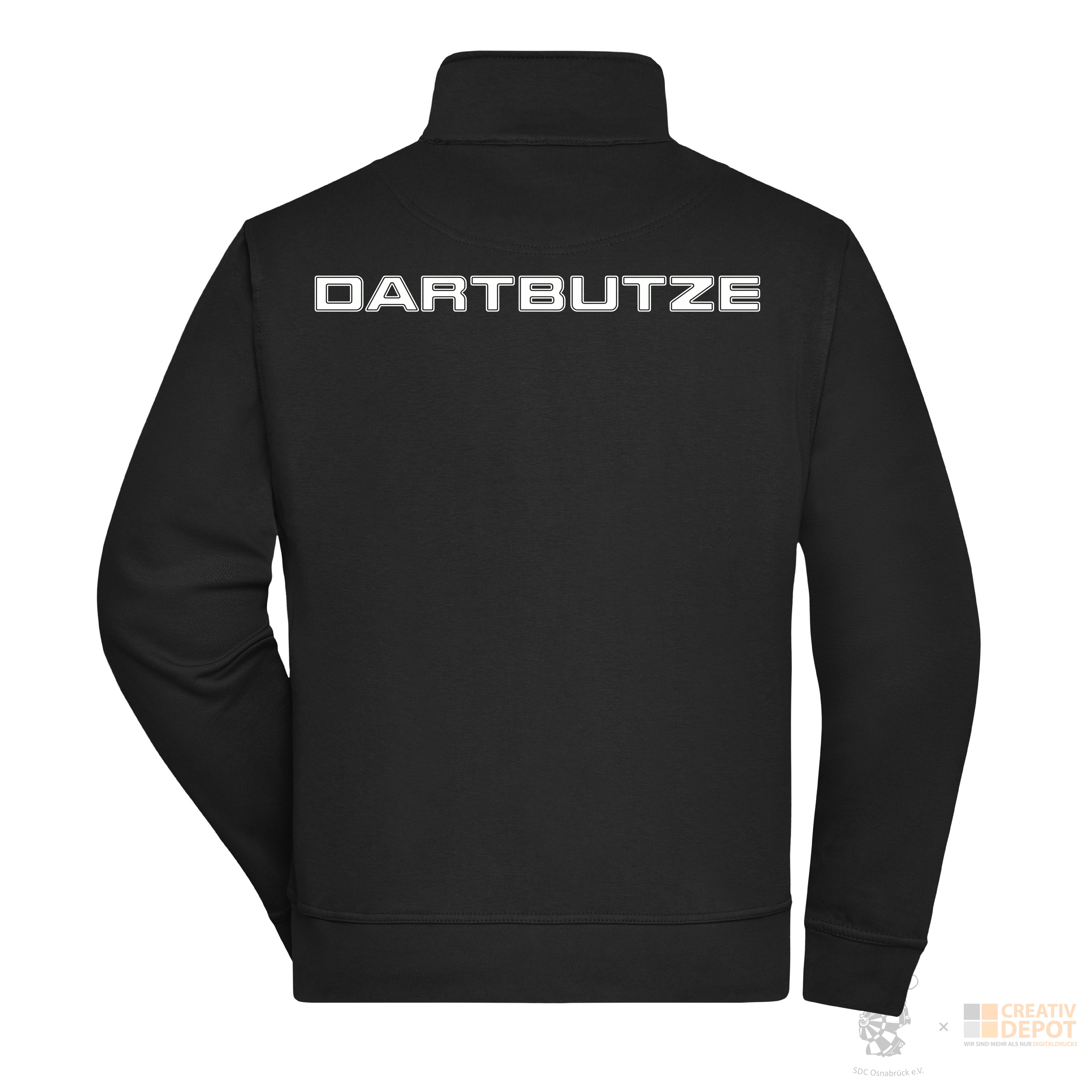 DARTBUTZE Sweatjacke mit Stehkragen - Schwarz