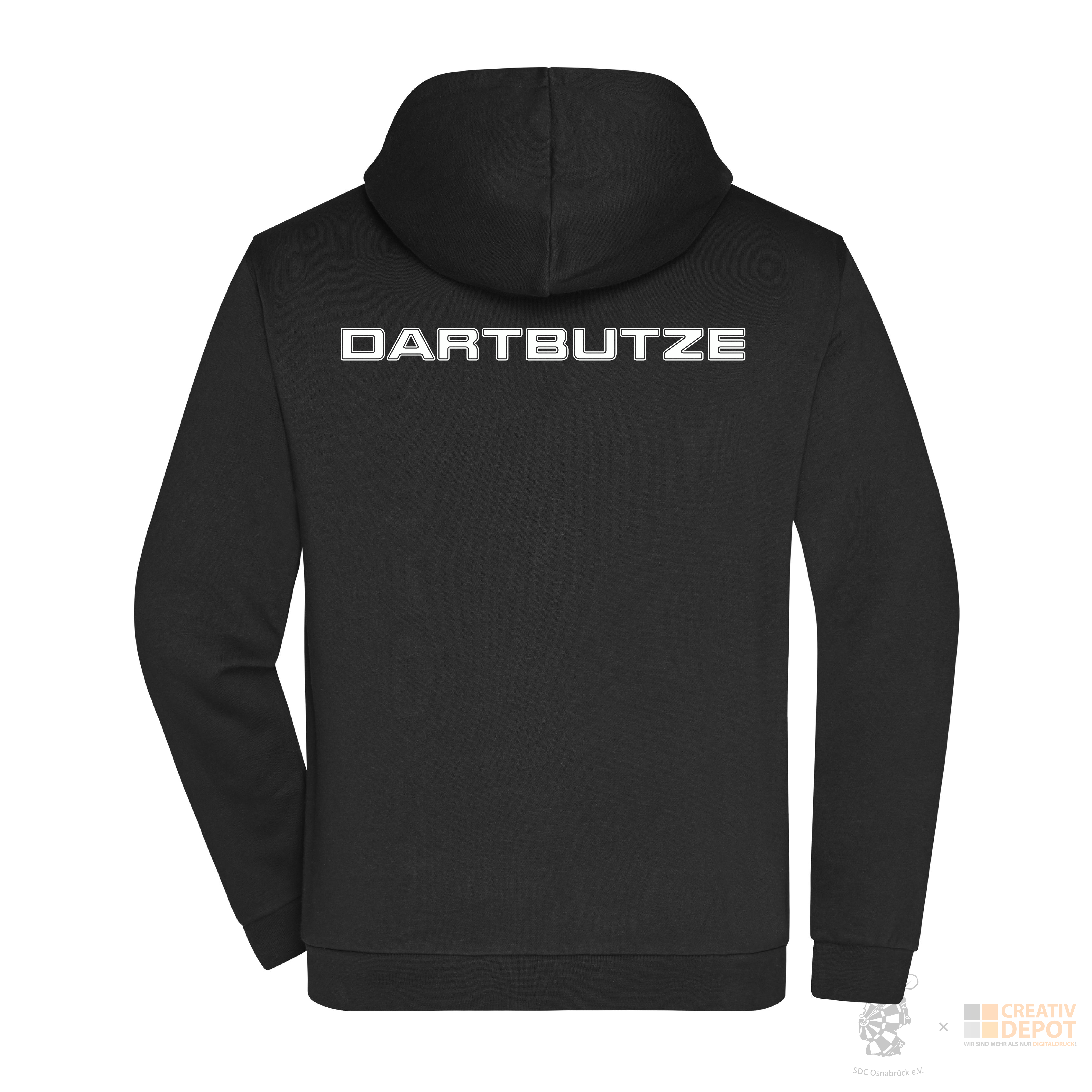 DARTBUTZE Sweatjacke mit Kapuze - Schwarz